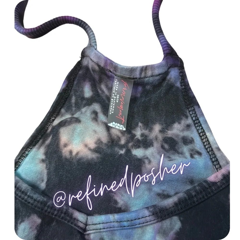 Free People Movement Hot Shot Mini Romper size XS NEW Washed Black Reverse Dye - Picture 7 of 8
